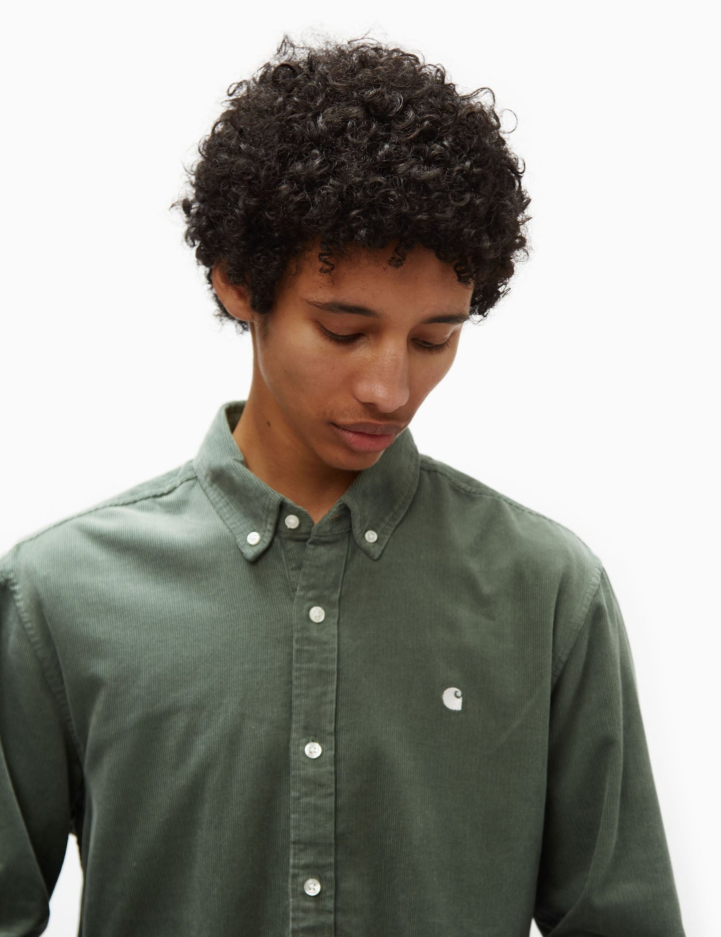 Madison Fine Cord Shirt (Regular) - Park Green